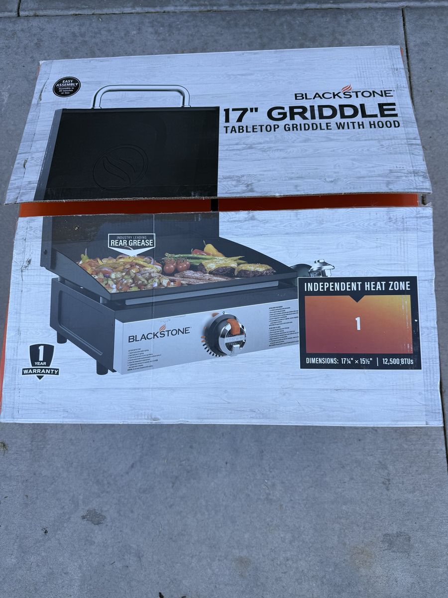 Brand New Blackstone 17” Tabletop Griddle with Hood