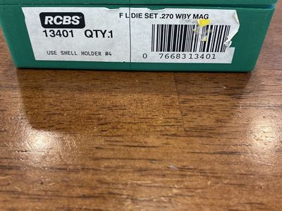 .270 WBY MAG DIES