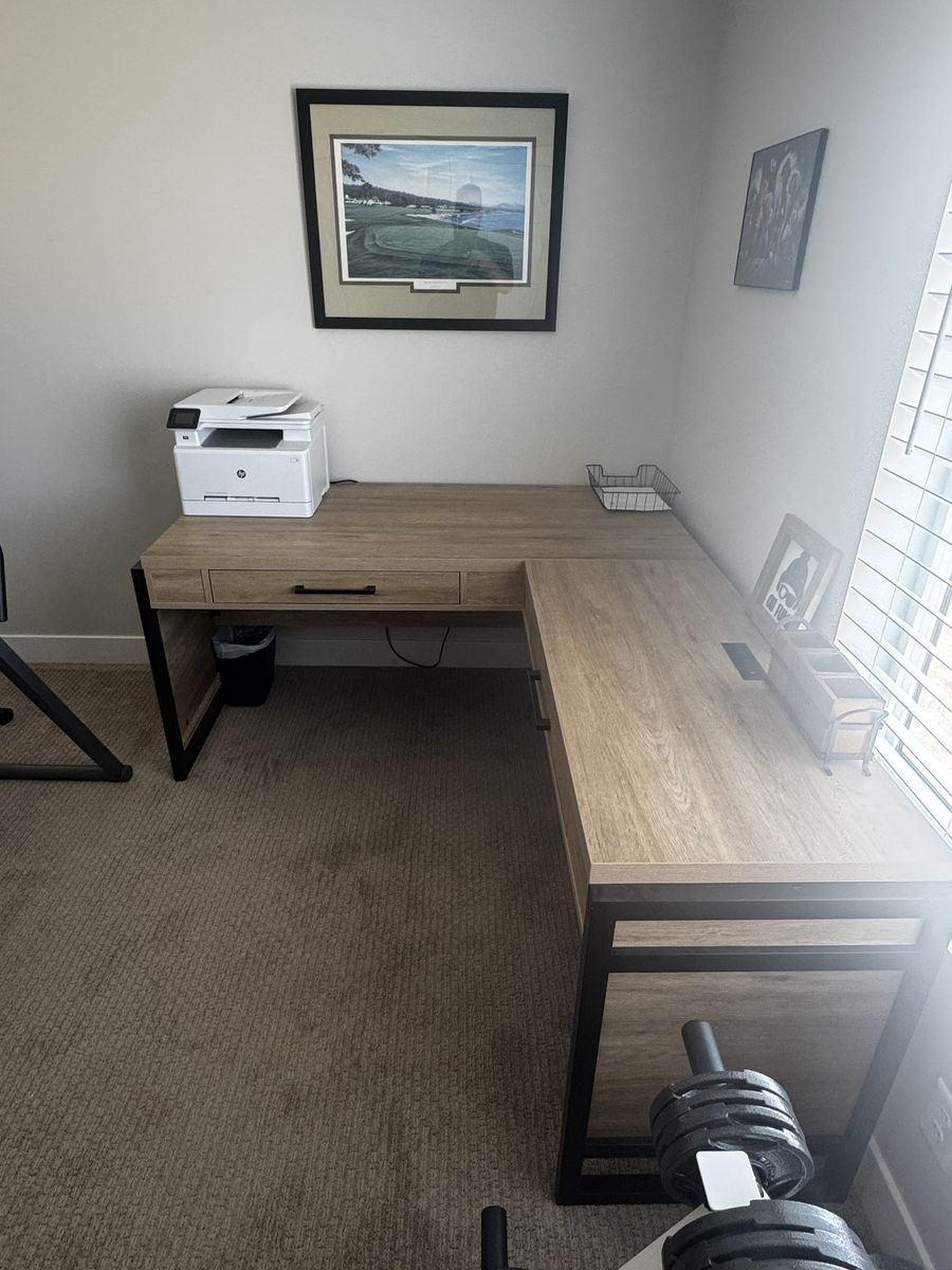 Desk and matching file cabinet