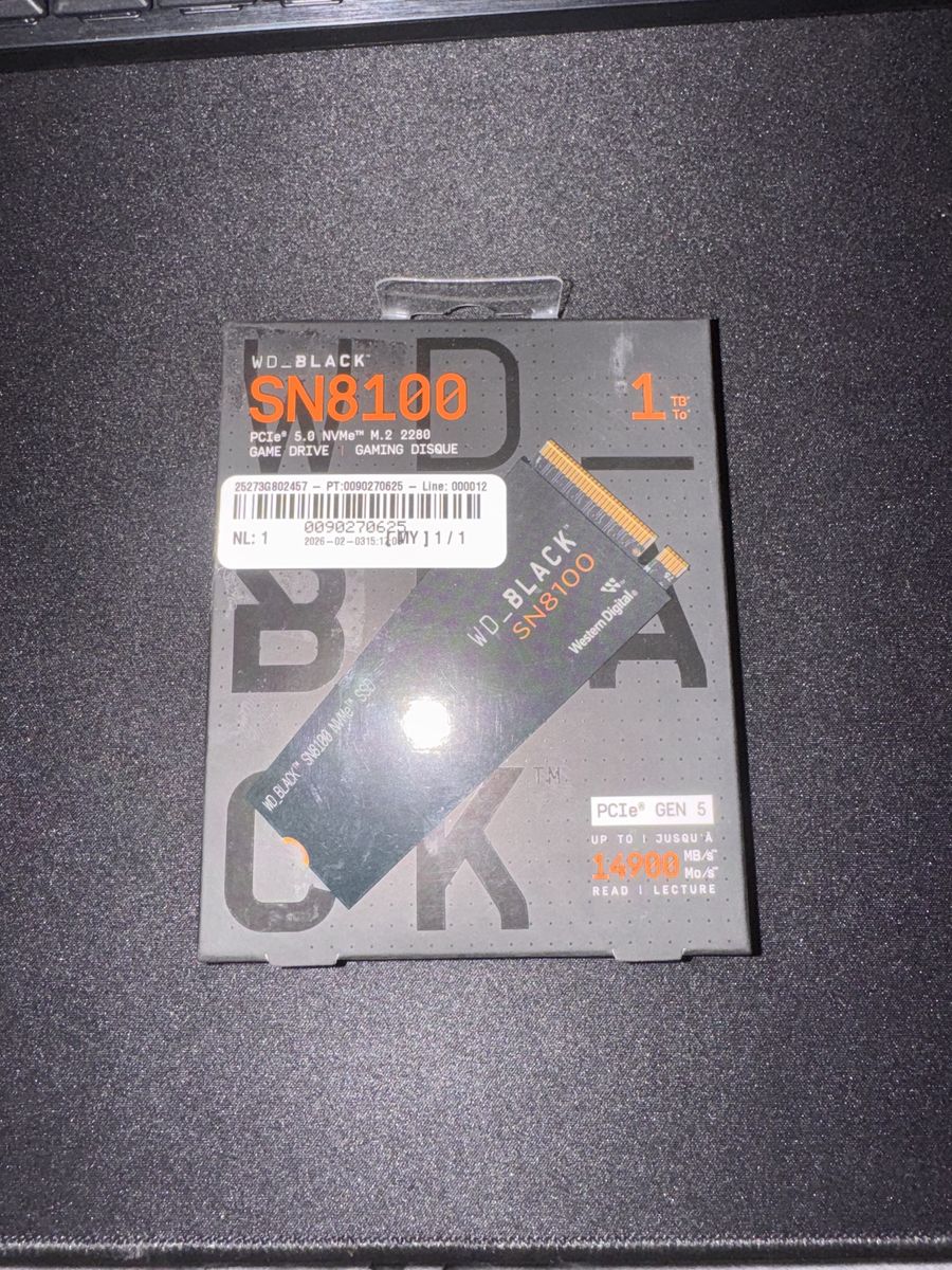 Brand new in box WD_BLACK SN8100 NVMe gen 5 1 TB ssd