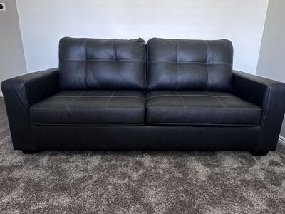 Faux Leather Black Sofa & Loveseat