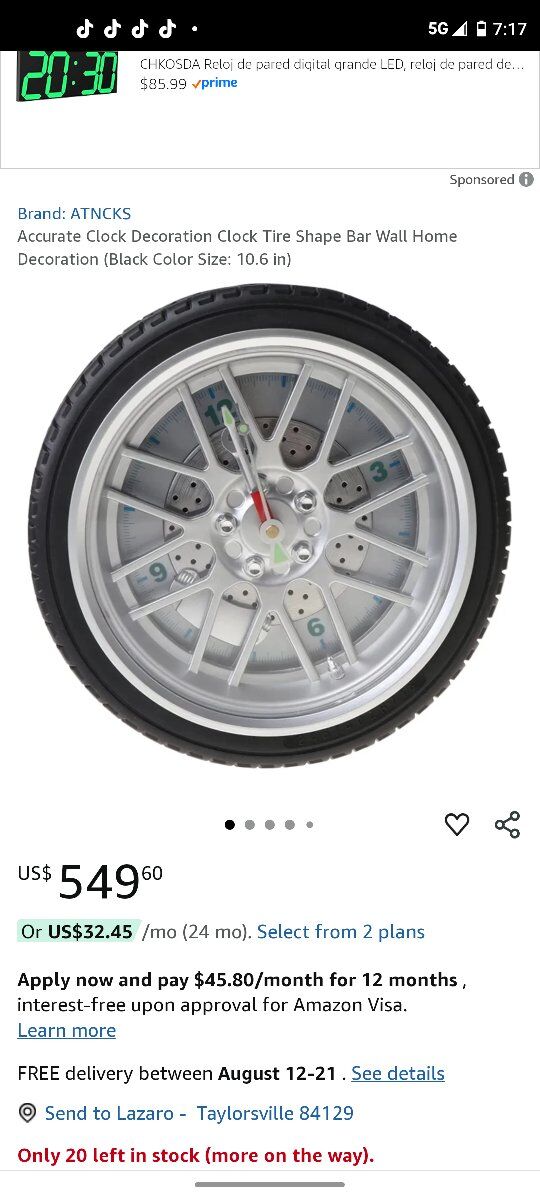 Accurate Clock Decoration Clock Tire Shape Bar Wal