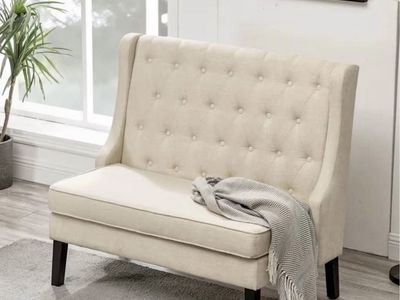 Beige Linen Color Settee