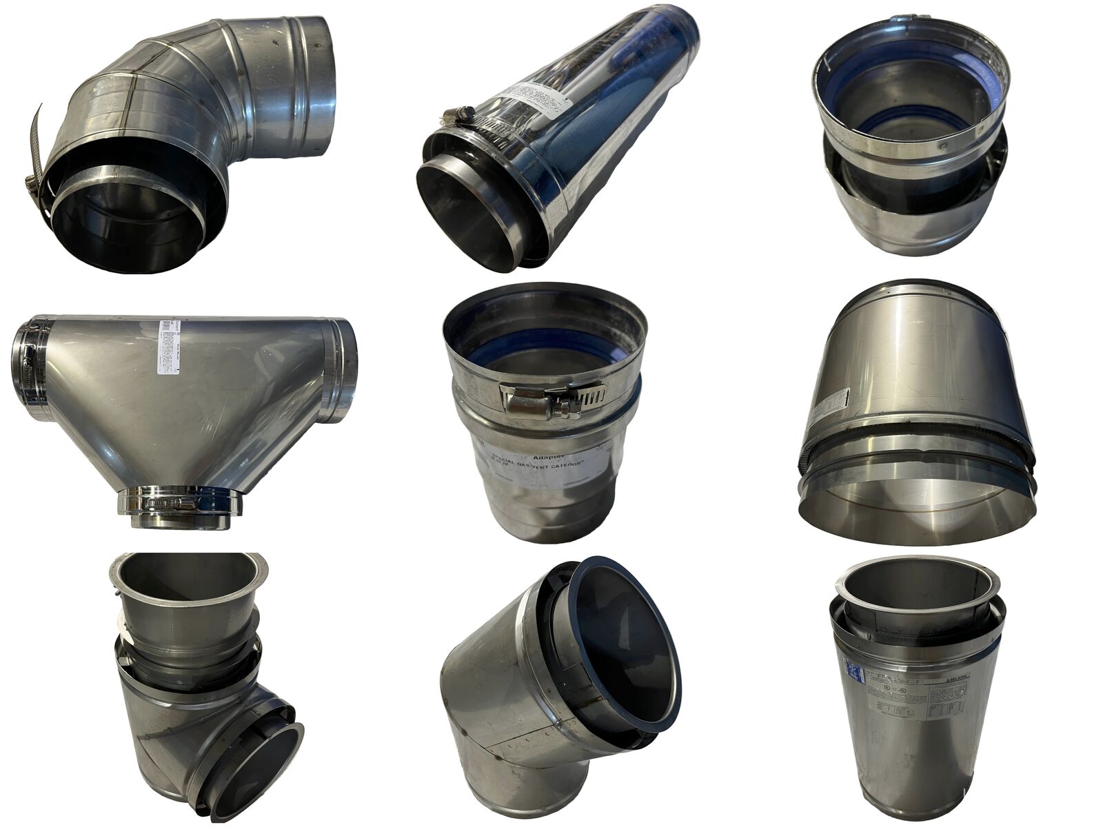 90%+ OFF! New Industrial Commercial Gas & Exhaust Flue Pipe Fittings - Stainless Steel - Various Sizes & Styles