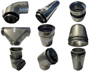 90%+ OFF! New Industrial Commercial Gas & Exhaust Flue Pipe Fittings - Stainless Steel - Various Sizes & Styles