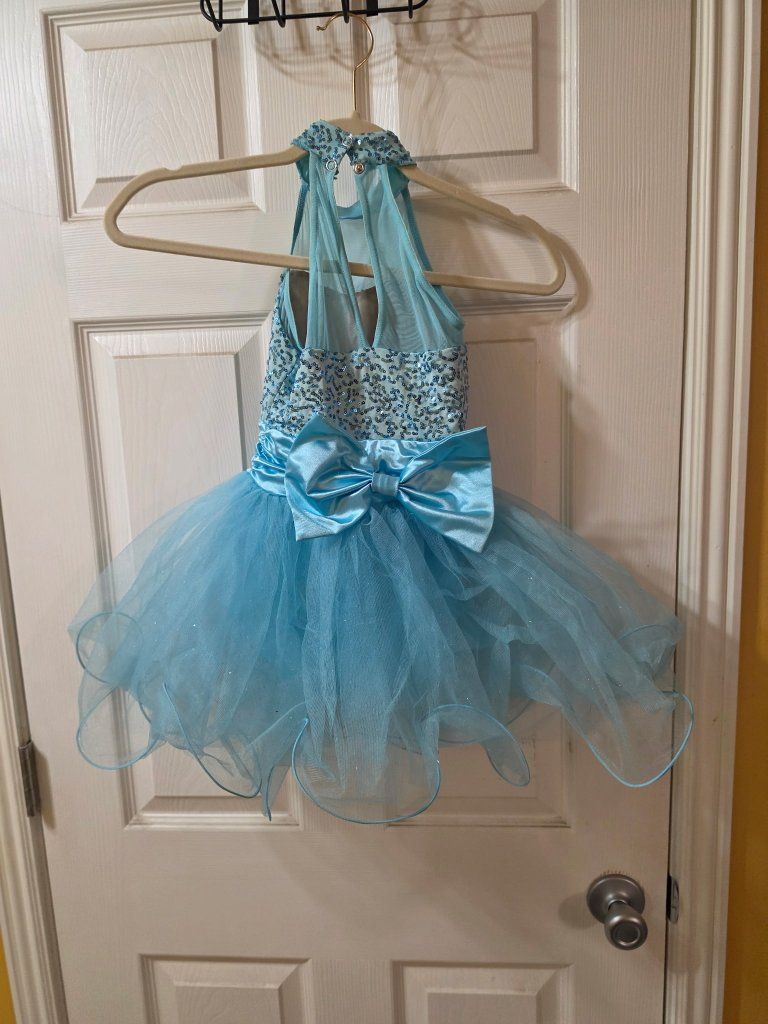 figure skate dress light blue tutu