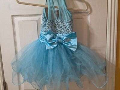 figure skate dress light blue tutu