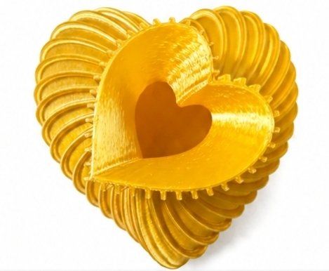 Yellow Wavy Textured Heart Vase - Modern Decorative Home Accent
