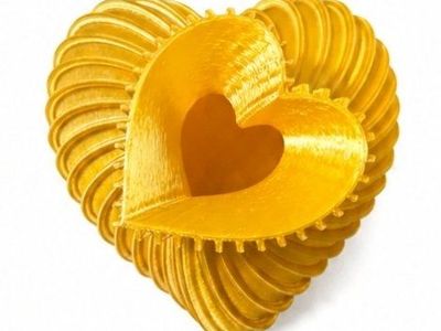 Yellow Wavy Textured Heart Vase - Modern Decorative Home Accent