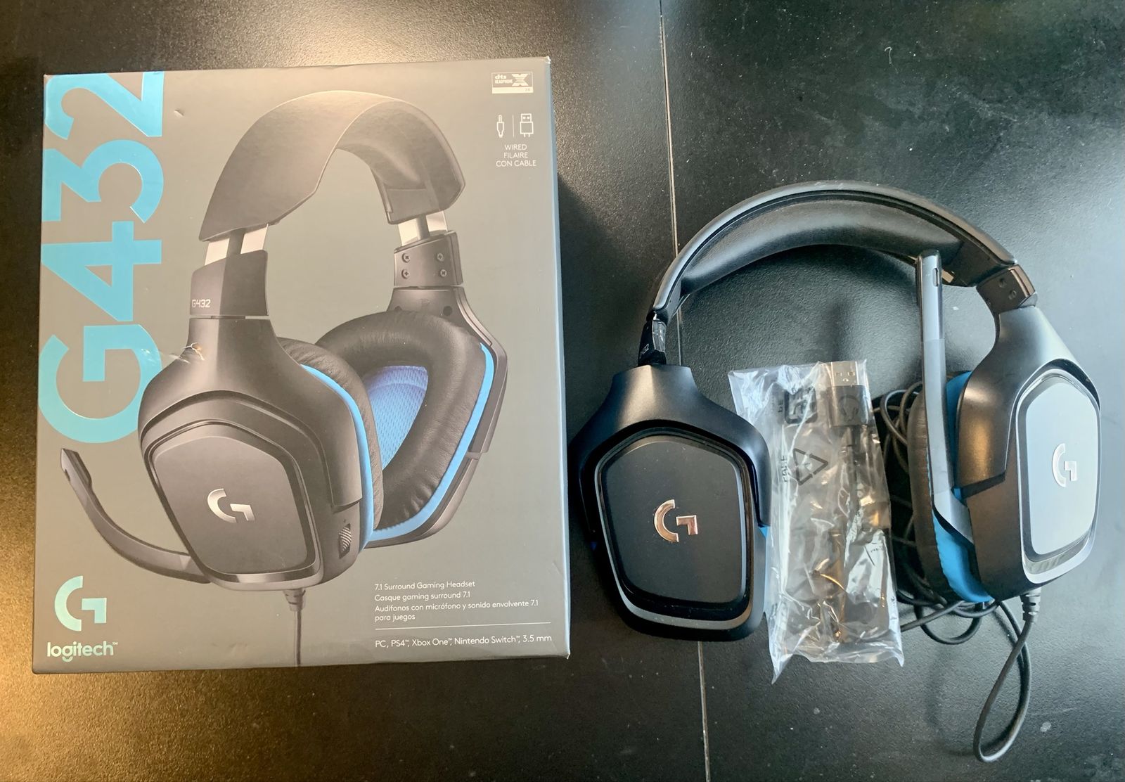 Logitech G432 Wired 7.1 Surround Sound Gaming Headset with USB DAC and Box