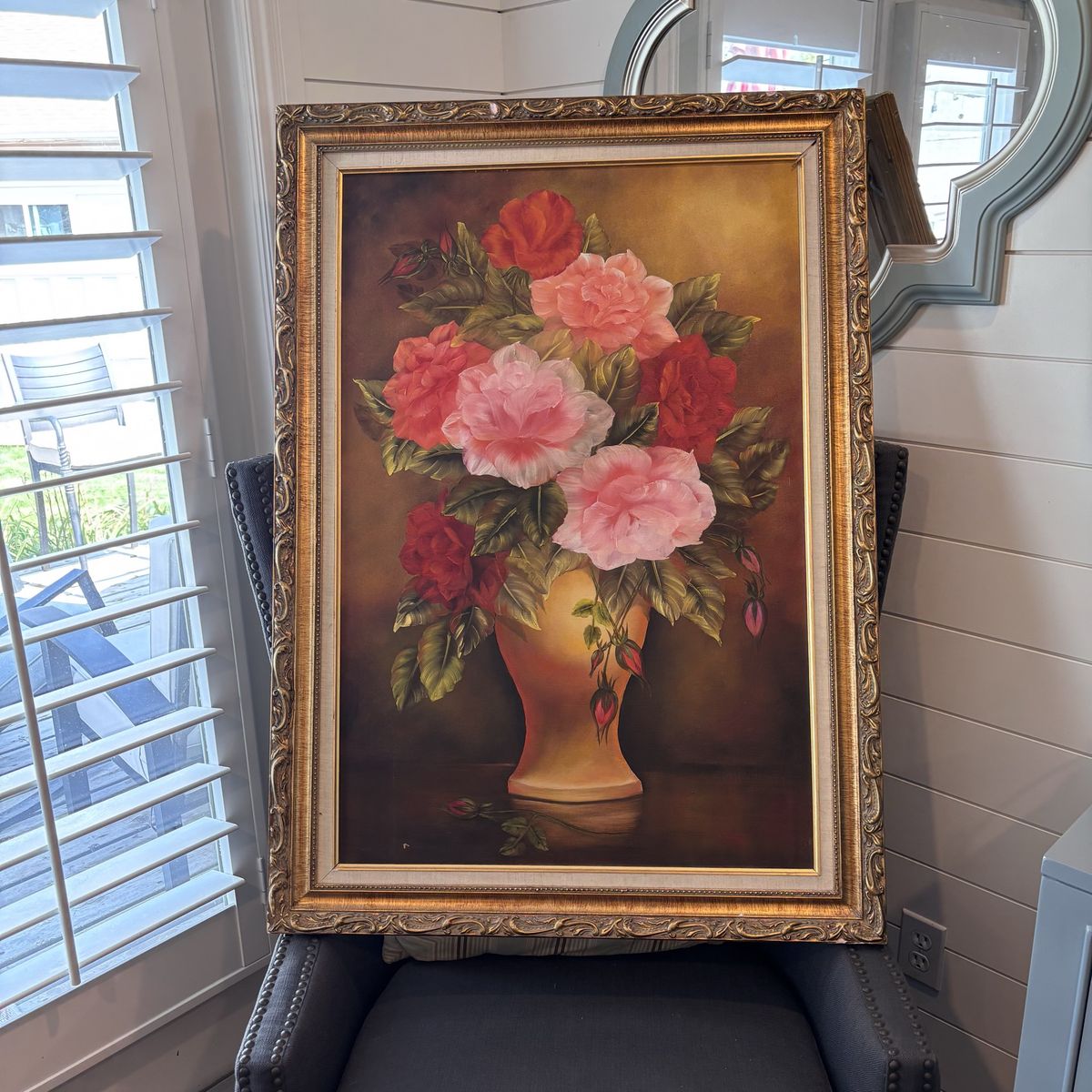 Mid Century Floral Painting