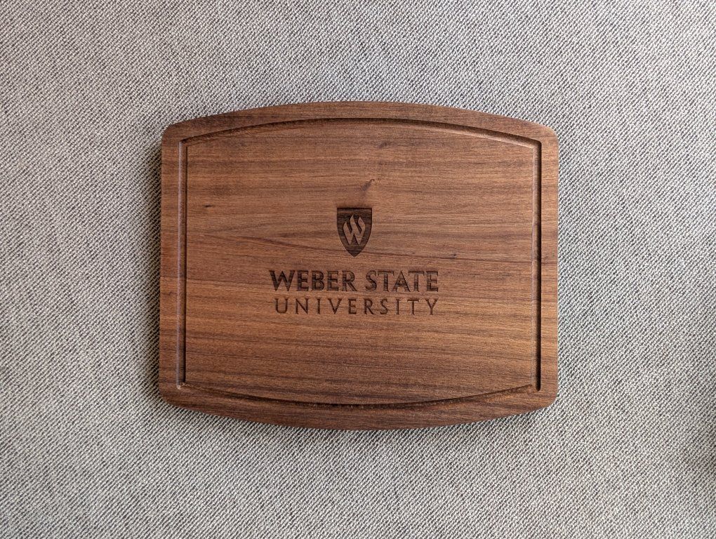 Weber State University Engraved Wood Charcuterie Cutting Board