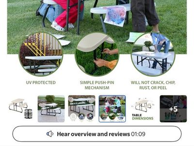 Lifetime kids picnic table. Seats 4 kids