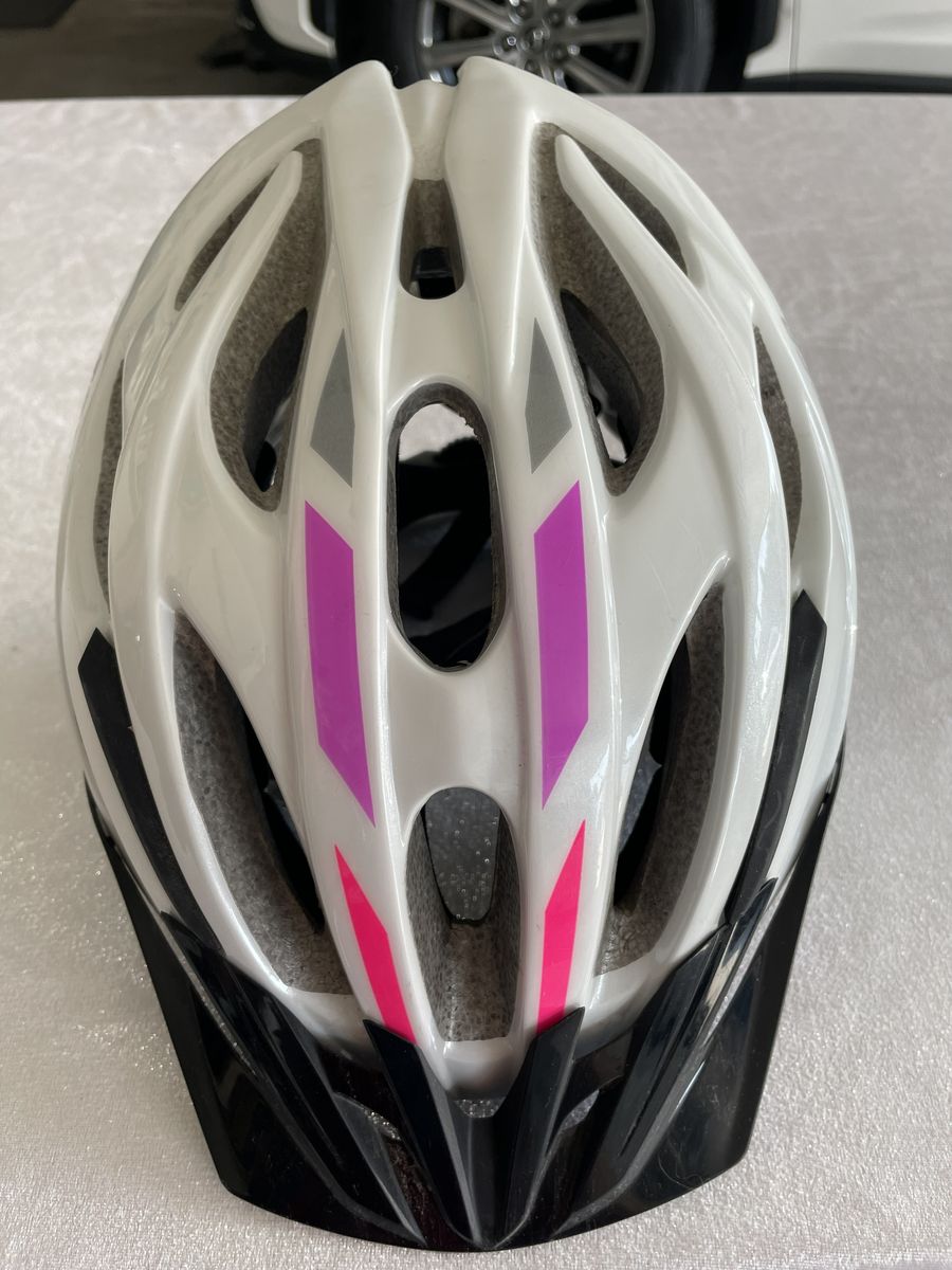Bontrager Cycling Helmet White with Pink and Silver Accents Size Large