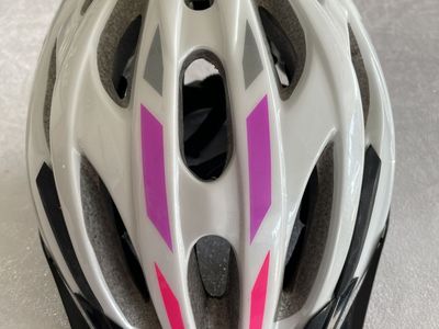 Bontrager Cycling Helmet White with Pink and Silver Accents Size Large