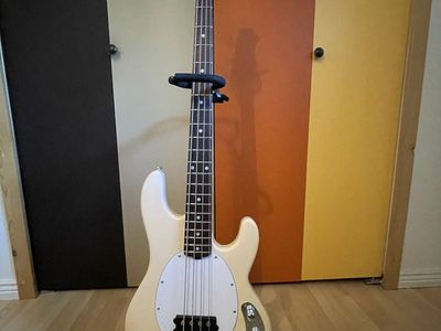 Sterling by Music Man S.U.B. StingRay RAY4 Electric Bass Guitar - Vintage Cream White Pickguard