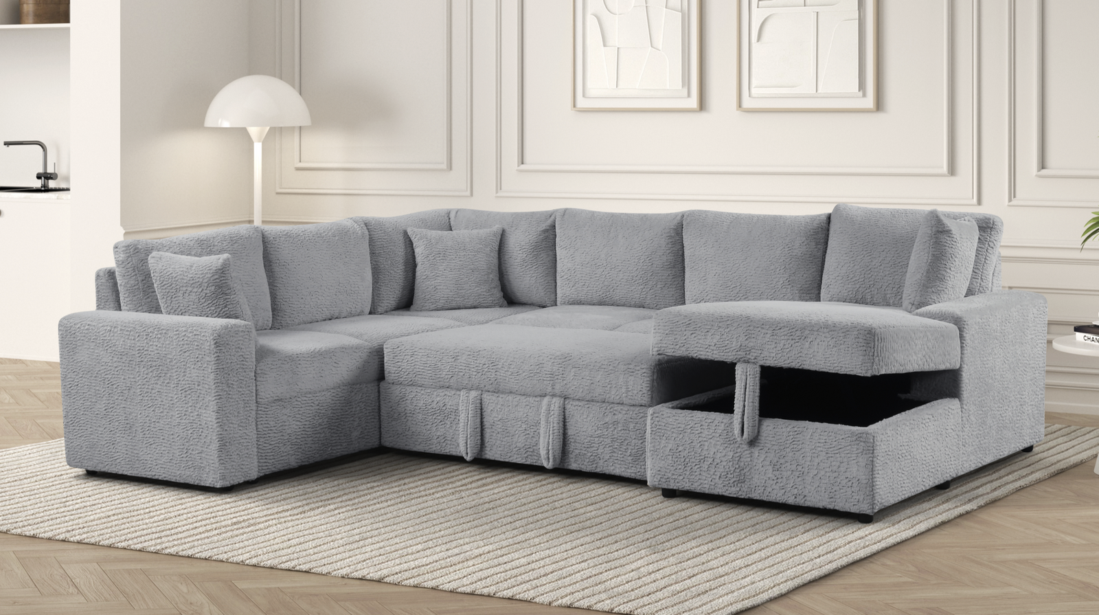 LABOR DAY SALE — RYDER 4-PIECE LIGHT GREY SECTIONAL — ONLY $1,199!