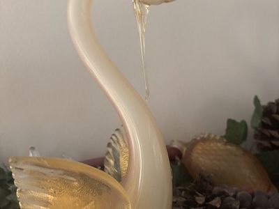 Hand blown glass swan