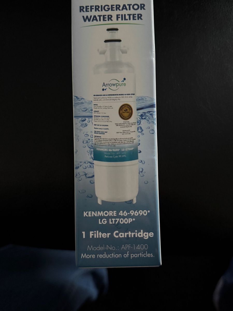 Arrowpure APF-1400 Refrigerator Water Filter for Kenmore 46-9690 / LG LT700P , including refrigerator air filters. New