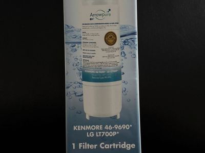 Arrowpure APF-1400 Refrigerator Water Filter for Kenmore 46-9690 / LG LT700P , including refrigerator air filters. New