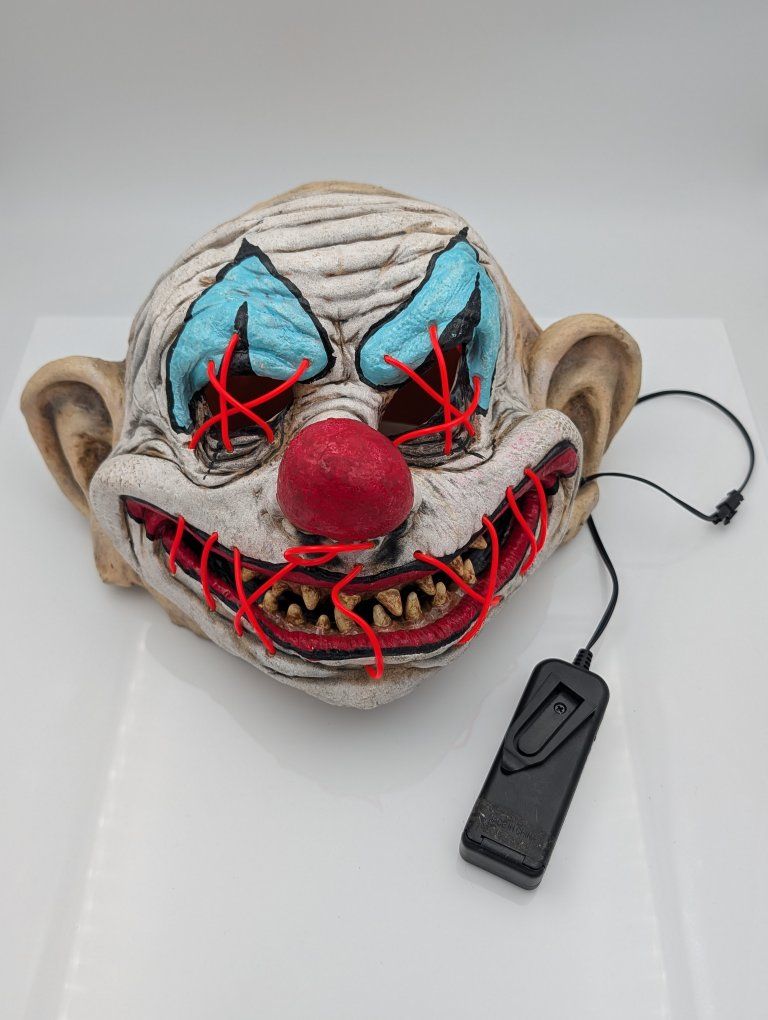 LED Light Up Scary Clown Mask | Red EL Wire