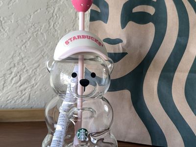 Starbucks Pink Bear Bearista Glass Cup 2026 Strawberry Baseball Cap Hat