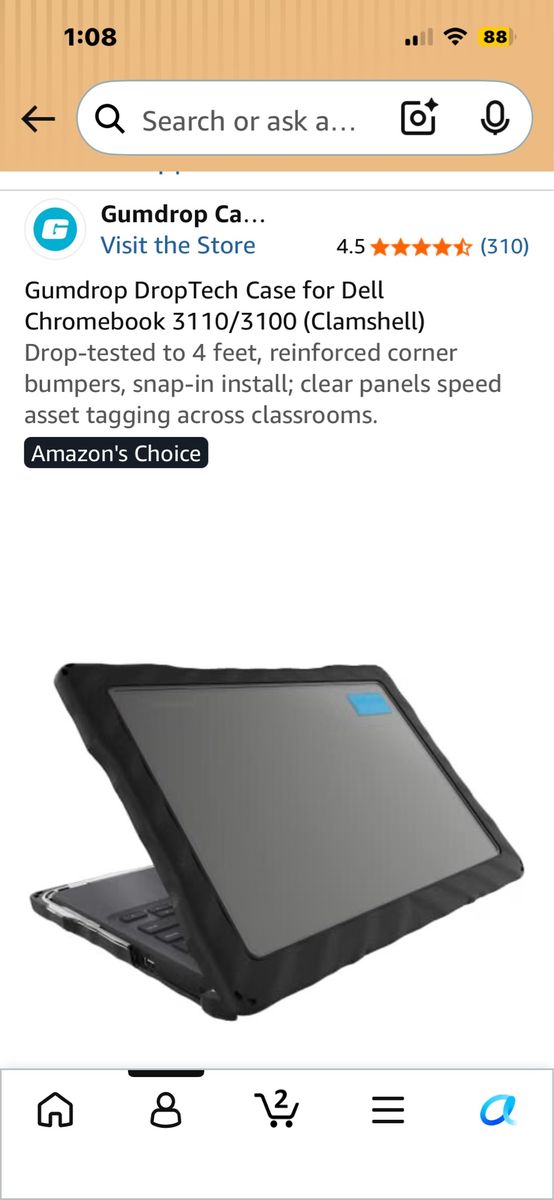 Gumdrop DropTech Case for Dell Chromebook 3110/3100 Clamshell