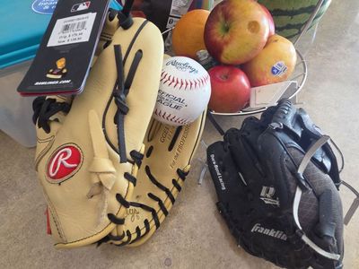 Rawlings New Men's Right Handbase Ball Glove and New Youth Left Hand Baseball Glove