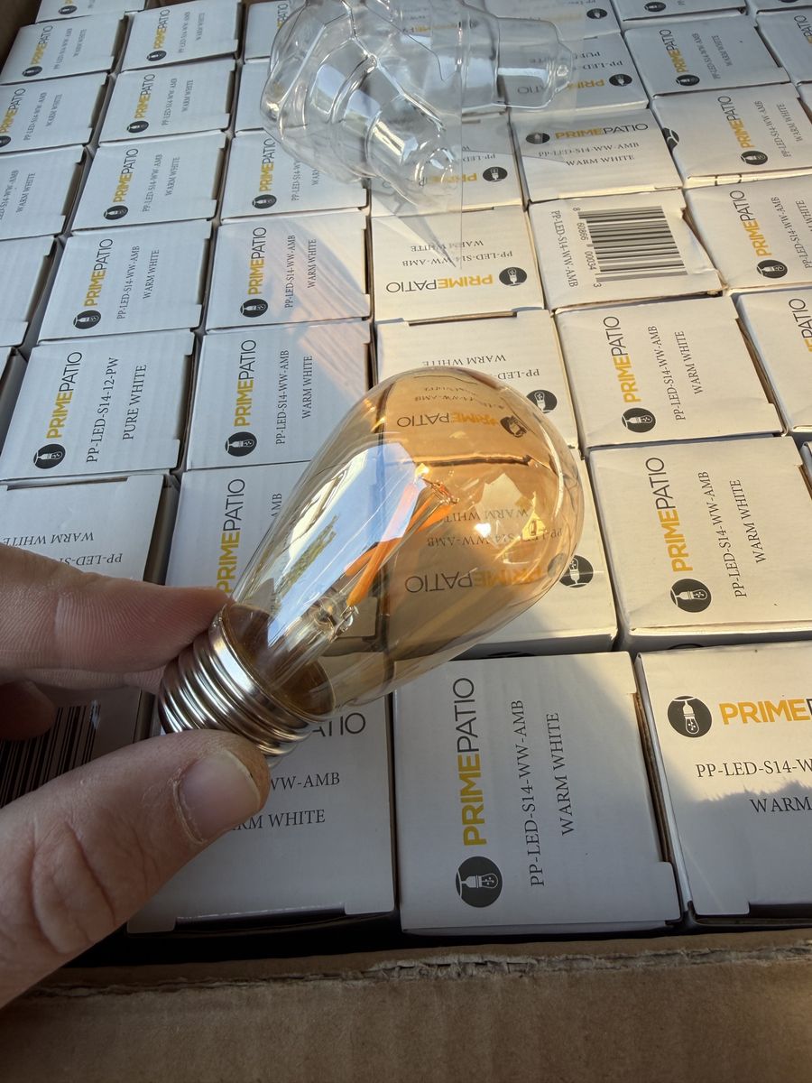 NEW S14 LED Patio String Light Bulbs – Warm White – $2 Each or $500 for 350EA