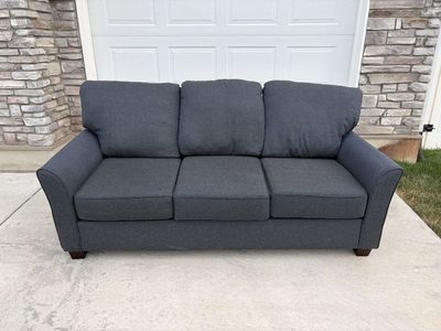 Navy/gray 3 seat sofa— FREE DELIVERY