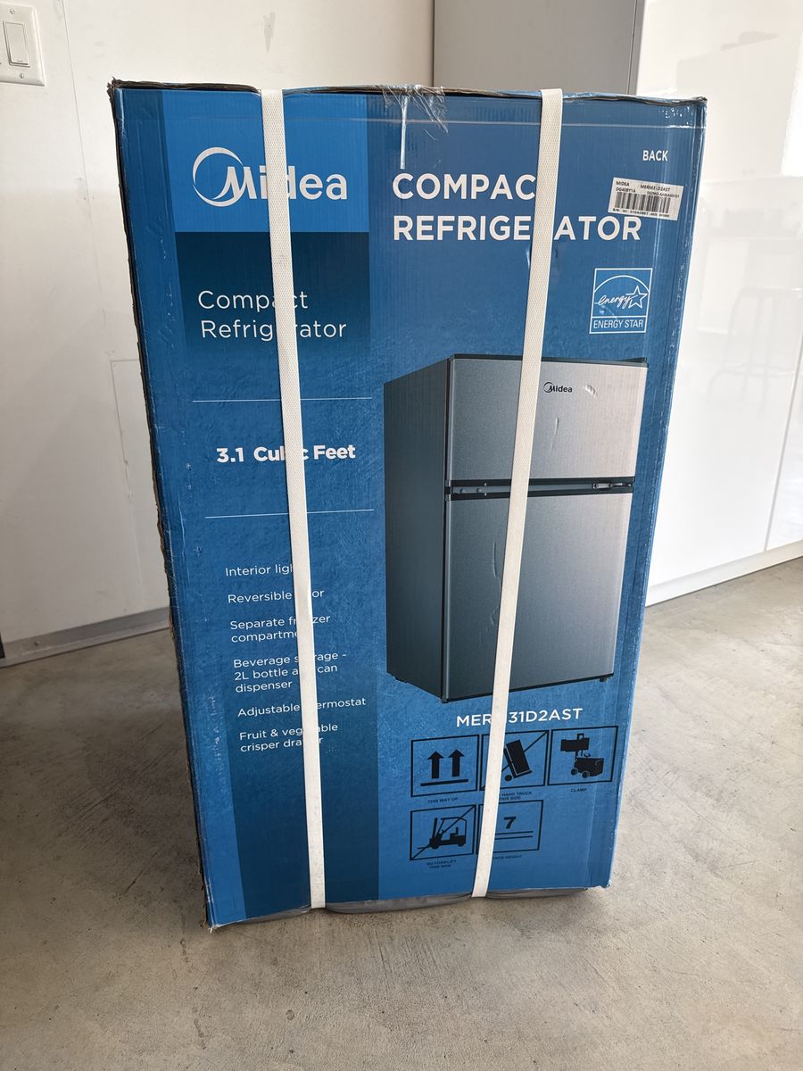 Midea 3.1 Cu. Ft. Compact Refrigerator - Stainless Steel Look (New in Box)