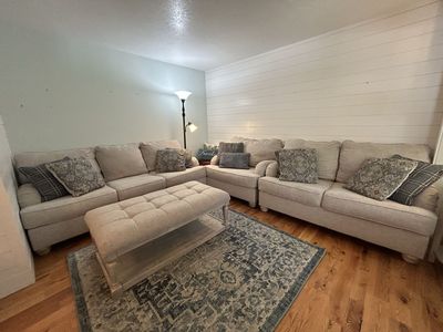 Large comfy ivory beige sofa set
