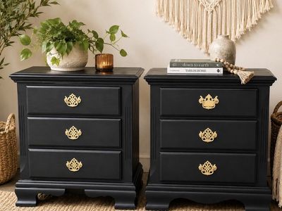 Set of black nightstands