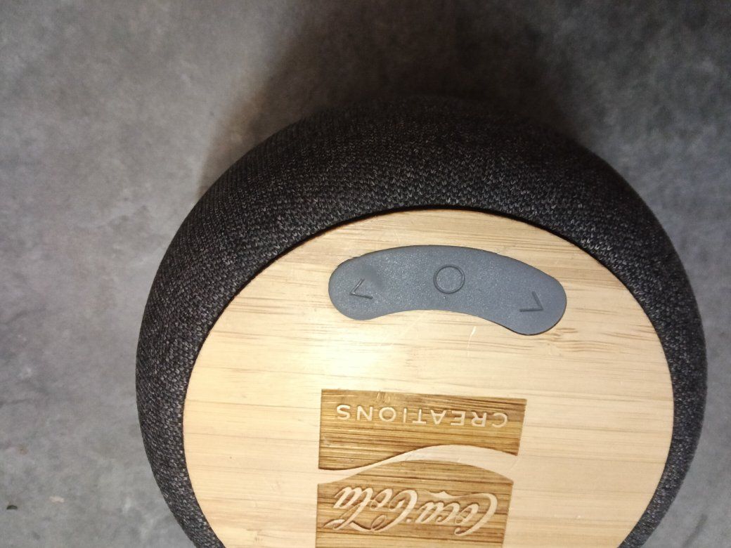 Coca-Cola Creations Portable Bluetooth Speaker - Gray Fabric with Bamboo Base