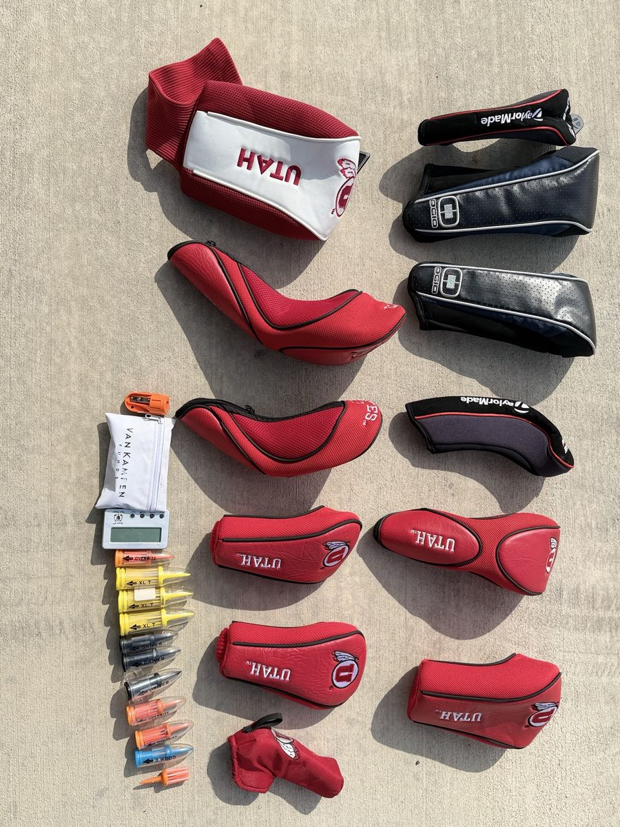 Assorted Golf Club Headcovers & Accessories Bundle - Utah Utes, TaylorMade, OGIO