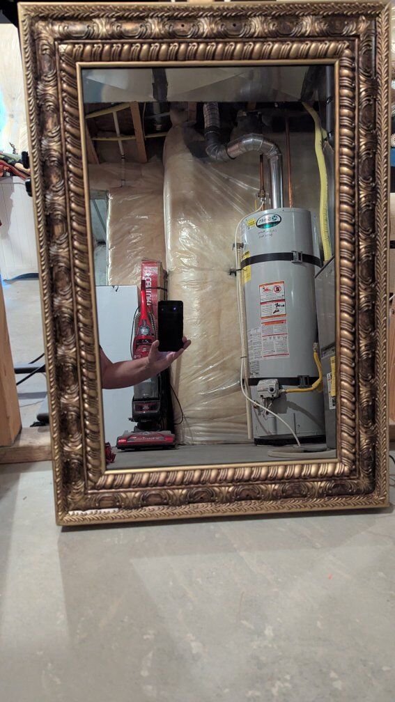 Haunted Halloween mirror with skeleton inside.