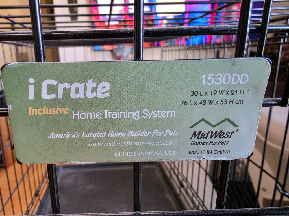 MidWest iCrate 1530DD Dog Crate 30"L x 19"W x 21"H Double Door Home Training System