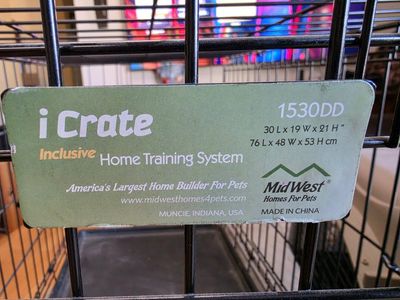 MidWest iCrate 1530DD Dog Crate 30"L x 19"W x 21"H Double Door Home Training System