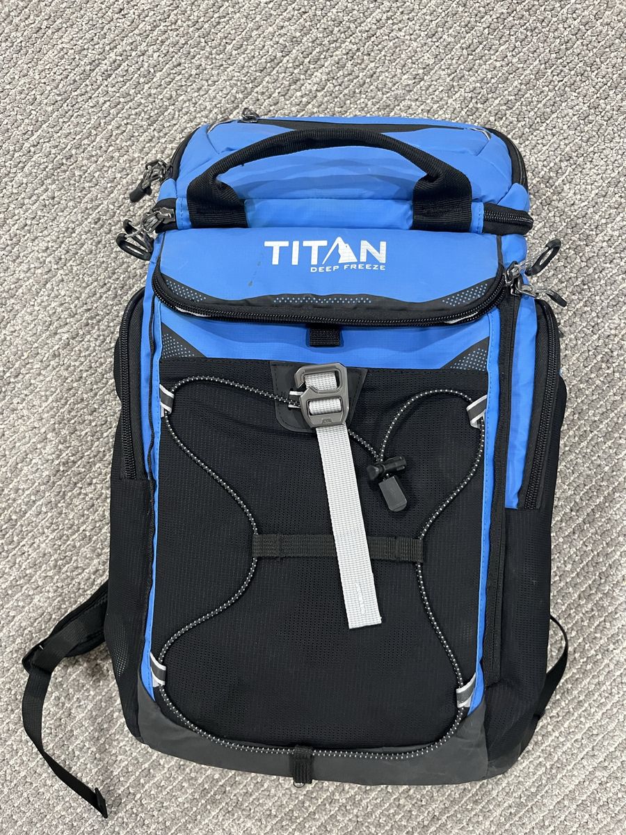 TITAN Deep Freeze Backpack Cooler - 24 Can Capacity - Blue/Black Insulated Backpack