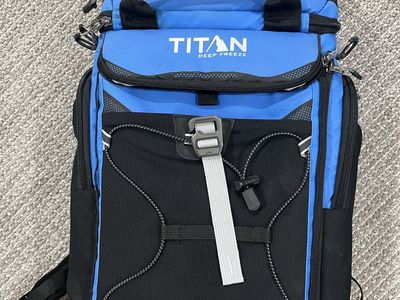 TITAN Deep Freeze Backpack Cooler - 24 Can Capacity - Blue/Black Insulated Backpack