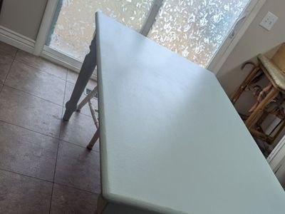 blue dining table w/ 3 chairs