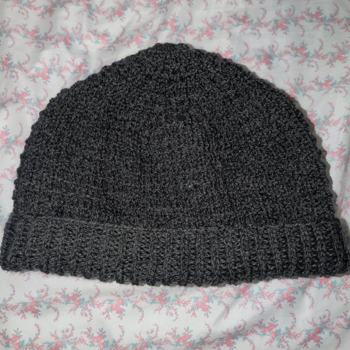 Hand-knit 100% Highland Wool Beanie – XL