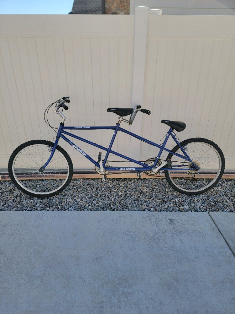 Crestline Mt. Shasta Vintage Tandem Two-Seater Bicycle - Blue