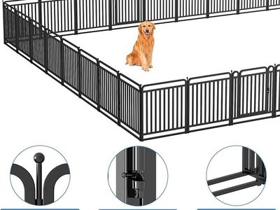 New Thickened Version Dog Playpen, 32 In. Foldable Metal Dog Dlaypen, with Doors (16 Panels)