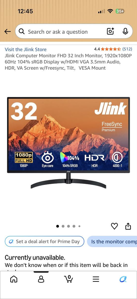 32” monitor