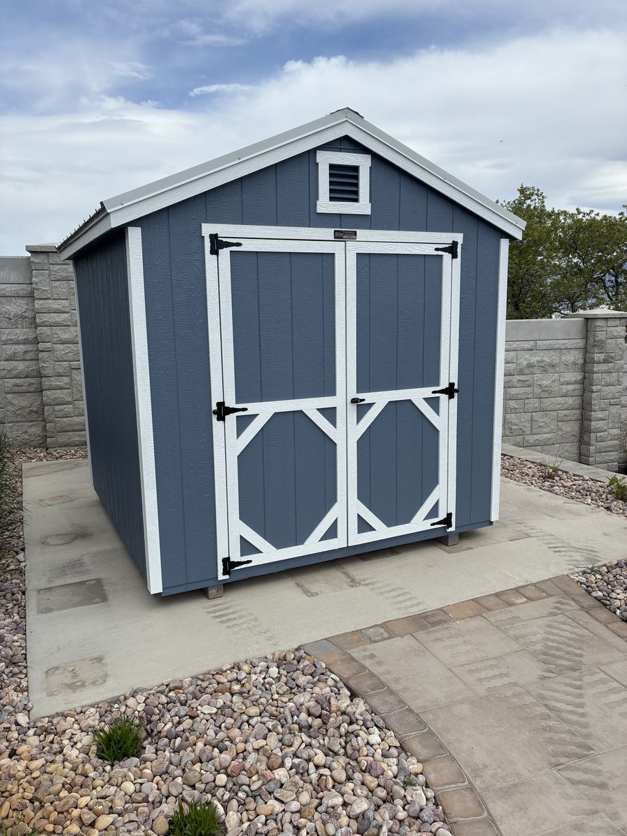 8X8 Blue Utility A-Frame Shed