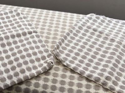 Set of a Bench with Dot Pattern and Two Matching Cushions