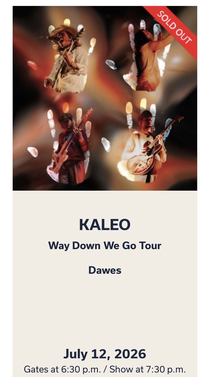 Red Butte - Kaleo & Dawes: Way Down We Go Tour Ticket - July 12, 2026 Concert