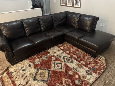 Leather sectional couch