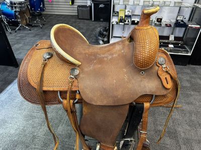 BILLY COOK BROWN LEATHER WESTERN ROPING SADDLE 15" #WCP039447